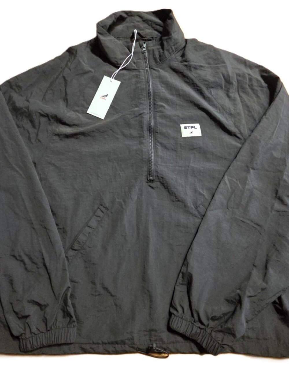NWT Staple Pigeon STPL Men's Olive Gray Half-Zip Windbreaker Jacket - Size M
